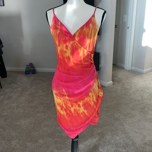 Hot pink, orange, and yellow cute summer dress! Size Large